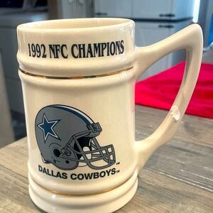 1992 VTG Dallas Cowboys championships Ceramic Beer mug Stein Bowl XXVll